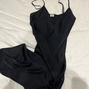 Aritzia Wilfred Black Slip Dress - Maxi length